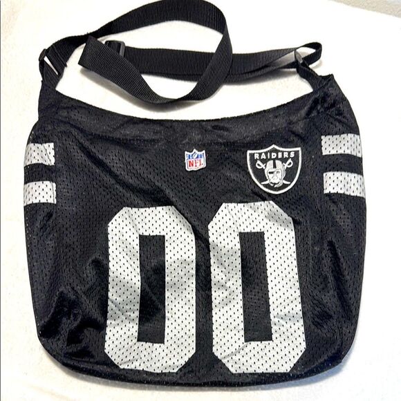 NFL PRO.FAN.ITY Raiders Football Fan Crossbody Mesh Jersey Bag - Picture 1 of 6